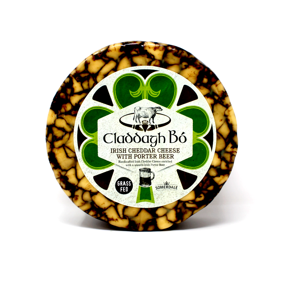 Somerdale Claddagh Bo Irish Cheddar with Porter Beer - Curedandcultivated