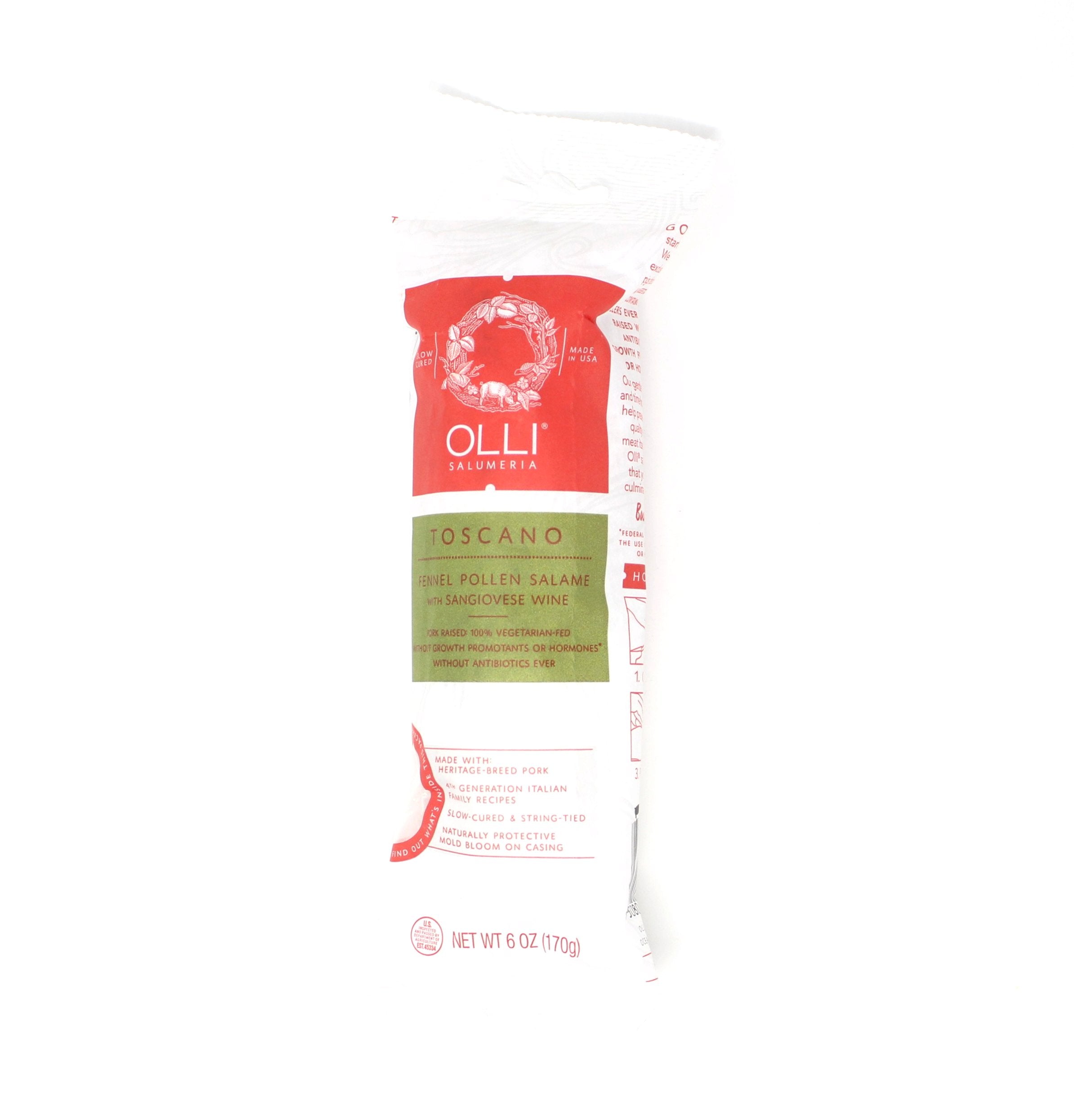 Salami Toscano by Olli, 6 oz - Curedandcultivated
