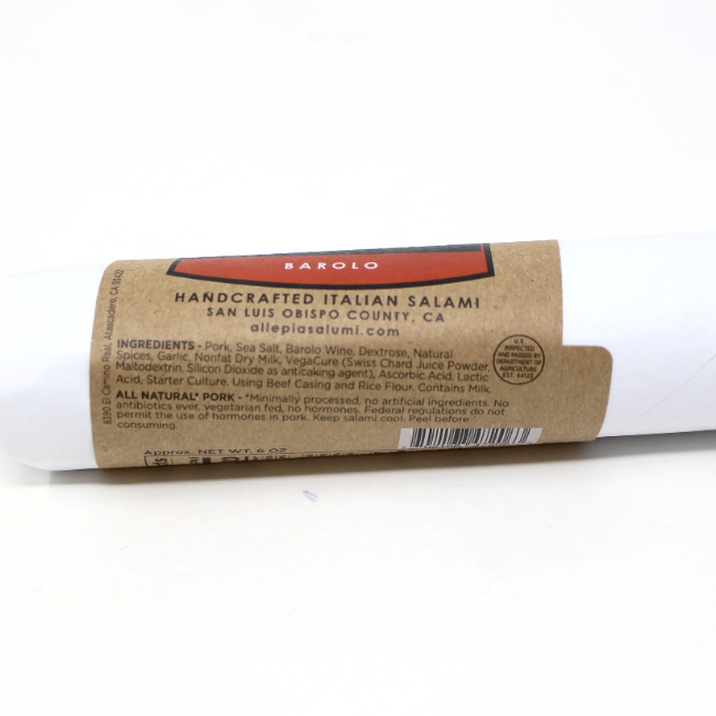 Barolo Italian Salami, 6 oz. - Curedandcultivated