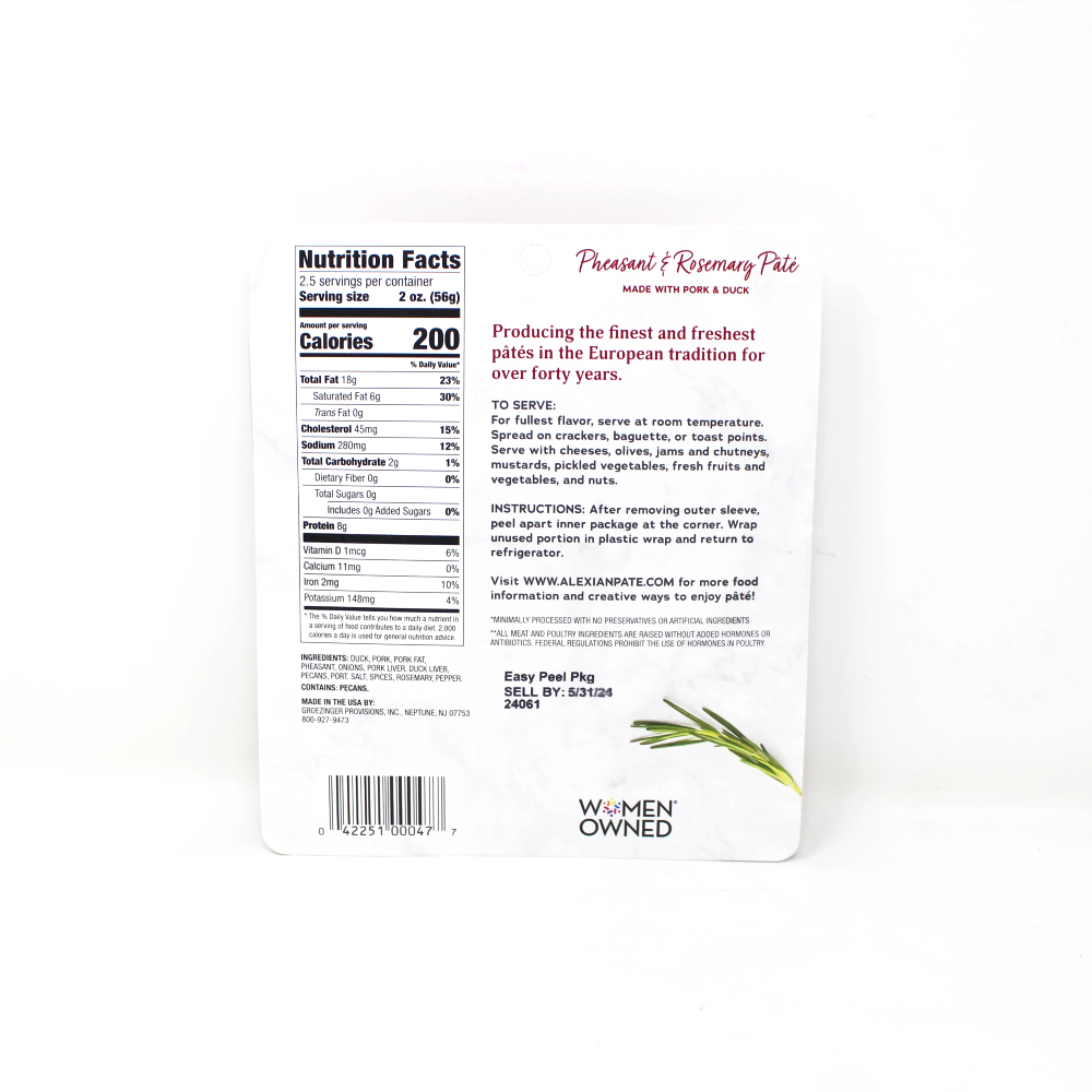 Alexian Pheasant Rosemary Pate  - Curedandcultivated