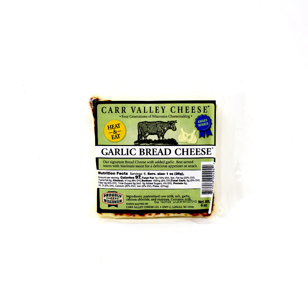 Carr Valley Garlic Bread Cheese, 6 oz. - Curedandcultivated