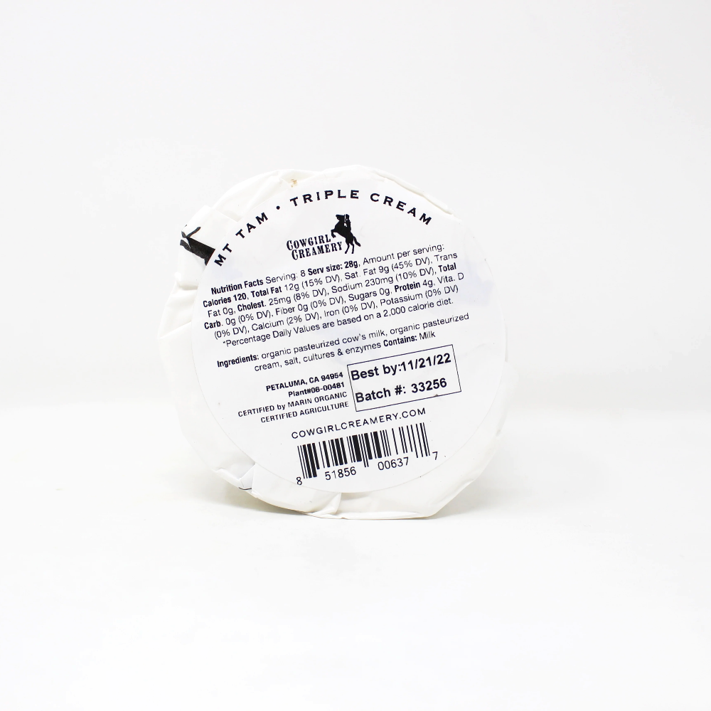 Mt Tam Triple Cream Brie Paso Robles - Curedandcultivated