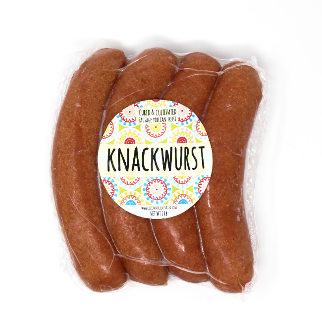 German Knackwurst Continental Gourmet Sausage Paso Robles - Curedandcultivated