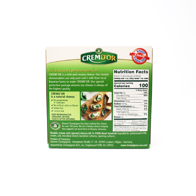 Cremd'Or - lactose free brie, 4.4 oz - Curedandcultivated