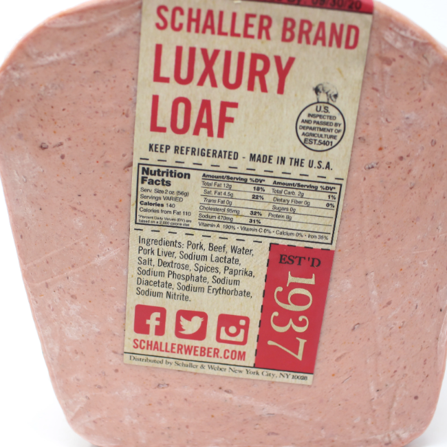 German Leberkase Schaller Brand Luxury Loaf - Curedandcultivated