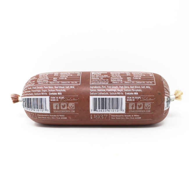 German Blutwurst Schaller & Weber, 7 oz - Curedandcultivated