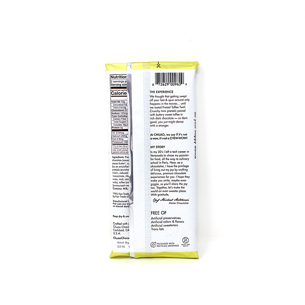 Chuao Chocolatier Pretzel Toffee Twirl Chocolate Bar - Curedandcultivated