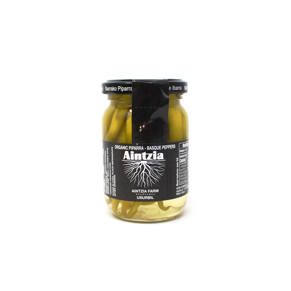Aintzia Basque Peppers Organic Piparra Ibarra, 7 oz.- Curedandcultivated