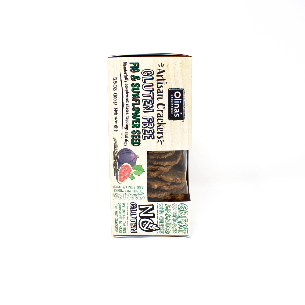 Olina's Bakehouse Fig and Sunflower Seed Gluten Free Crackers - Curedandcultivated